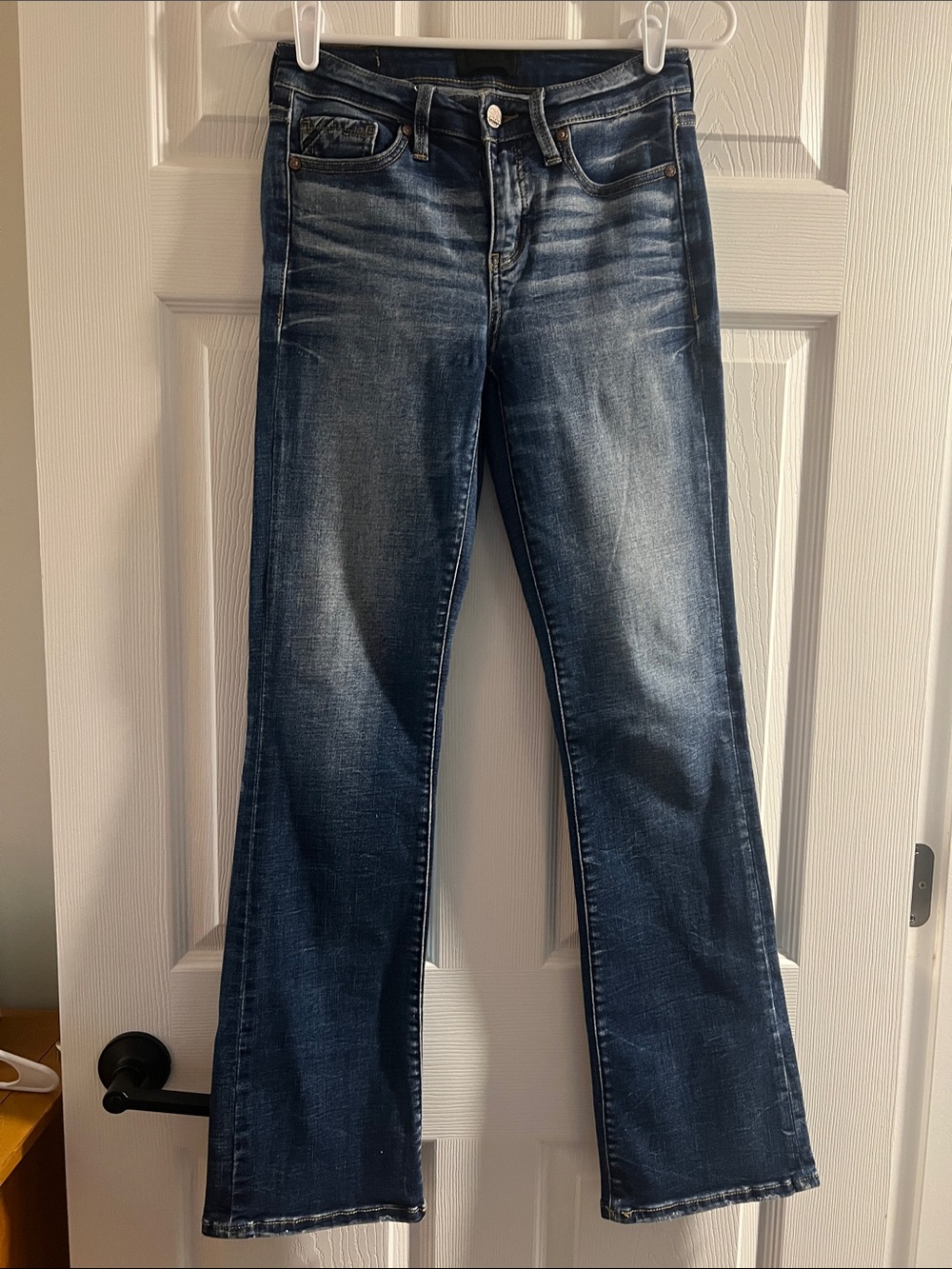 Buckle Dark Blue Flare Jeans